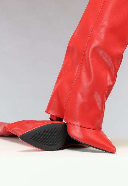 SALE30 Rode Statement Boot met Omslag