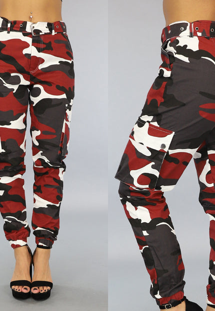 SALE30 Roestbruine Camouflage Cargo Jeans