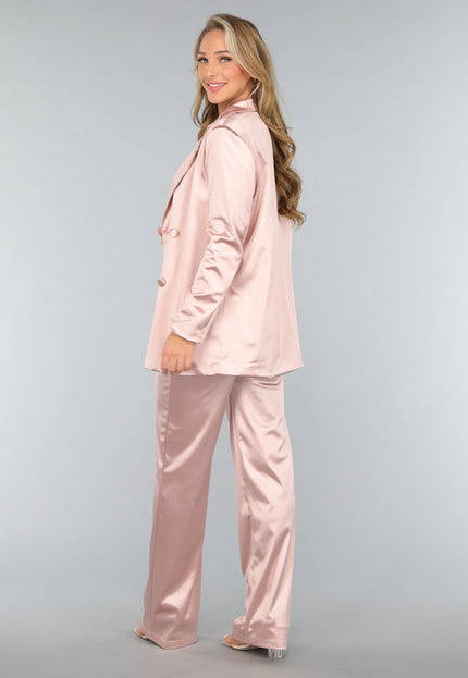 SALE30 Rosé Blazer met Satin Look
