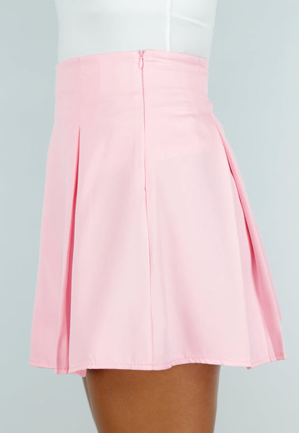 SALE30 Roze Blazer Rok Set met Korsetveters en Hoge Taille