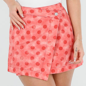 SALE30 Roze Denim Rok met Rode Stippen