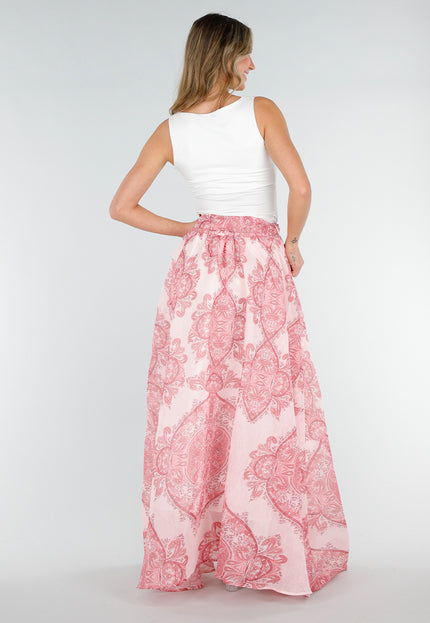 SALE30 Roze Maxi Rok met Paisley Print