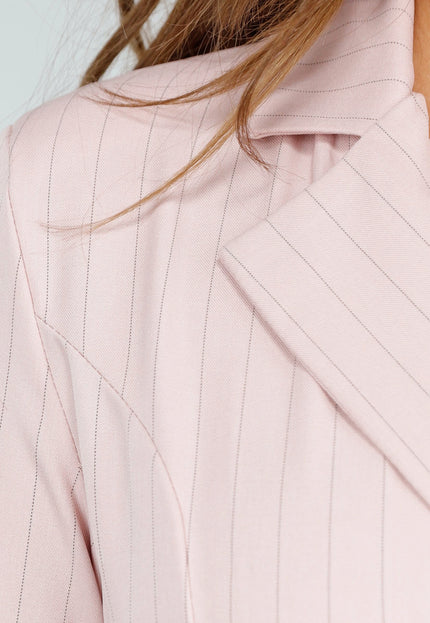 SALE30 Roze Pinstripe Blazerjurk met Lange Mouwen