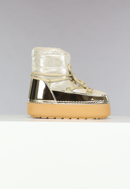 SALE30 Sparkle Sneeuwlaarzen in Goud met Metallic Detail
