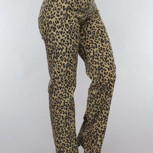 SALE30 Straight Leg Jeans met Panterprint