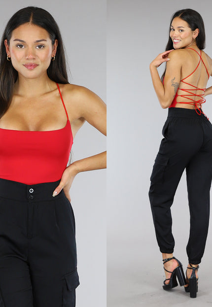 SALE30 Strappy Bodysuit Rood