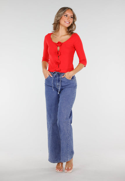 SALE30 Stretch Jeans met Strikkoord Blauw