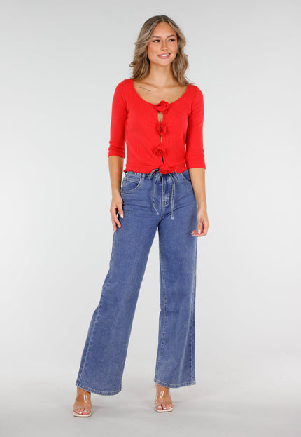 SALE30 Stretch Jeans met Strikkoord Blauw