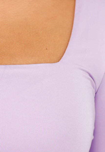 SALE30 Stretch Top met Vierkante Hals