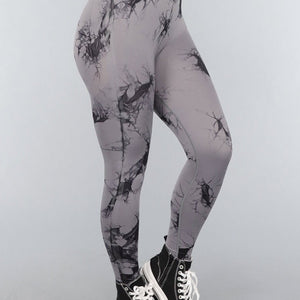 SALE30 Stretchy Gym legging met Print en Overslag Taille