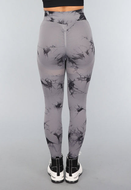 SALE30 Stretchy Gym legging met Print en Overslag Taille