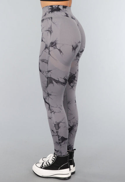 SALE30 Stretchy Gym legging met Print en Overslag Taille