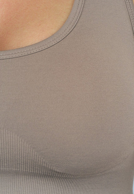 SALE30 Taupe Fitness Set met Uitneembare Pads