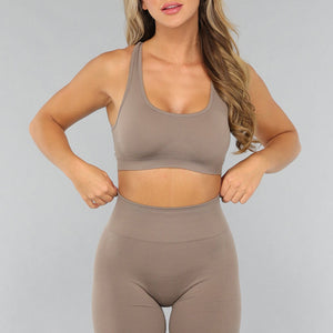 SALE30 Taupe Fitness Set met Uitneembare Pads