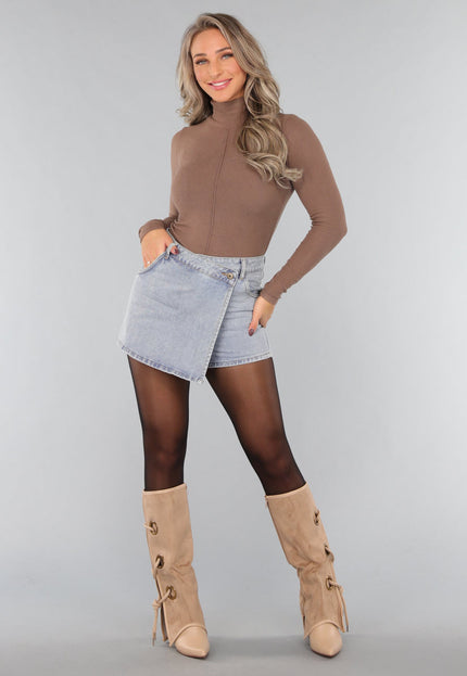 SALE30 Taupe Truitje met Kleine Col