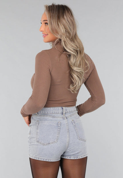 SALE30 Taupe Truitje met Kleine Col