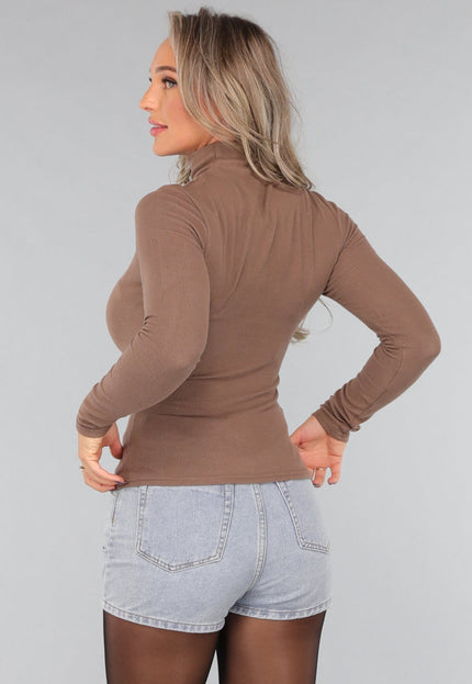 SALE30 Taupe Truitje met Kleine Col