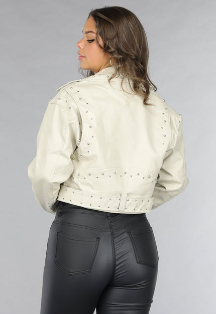 SALE30 Vegan Leren Jas met Studs