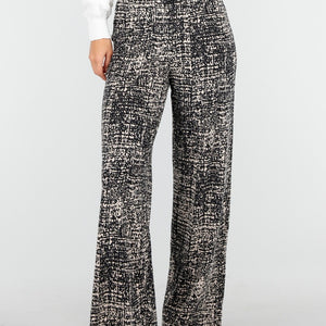 SALE30 Wijde Broek met Print Zwart