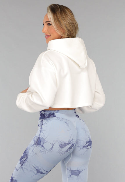 SALE30 Witte Cropped Hoodie