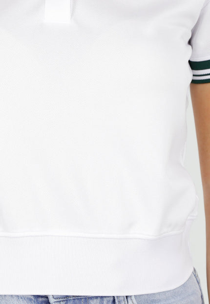 SALE30 Witte Cropped Polo met Strepen