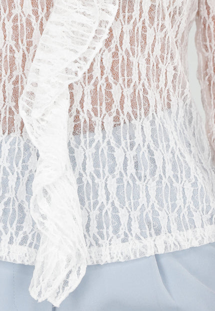 SALE30 Witte Kant Top met Ruches