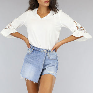 SALE30 Witte Losse Blouse