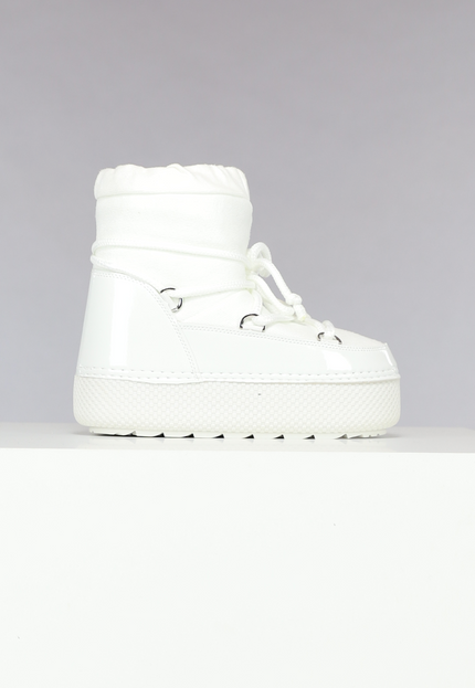 SALE30 Witte Sneeuwlaarzen met Shiny Details