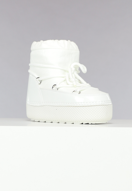 SALE30 Witte Sneeuwlaarzen met Shiny Details
