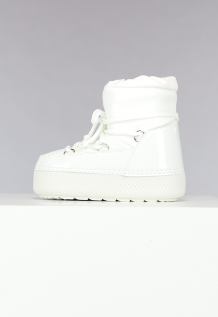 SALE30 Witte Sneeuwlaarzen met Shiny Details