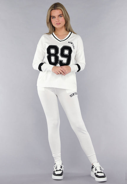 SALE30 Witte Zachte StretchTwo Piece met Teddy Details