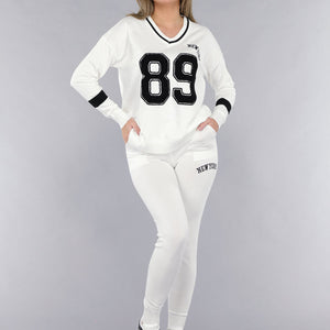 SALE30 Witte Zachte StretchTwo Piece met Teddy Details