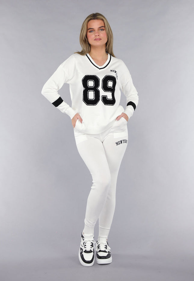 SALE30 Witte Zachte StretchTwo Piece met Teddy Details