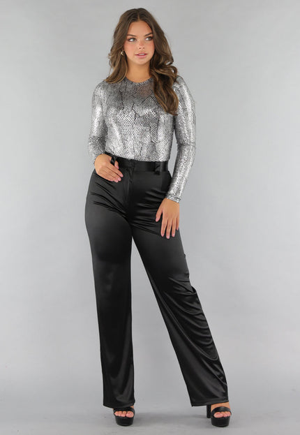 SALE30 Zilveren Bodysuit met Slangen Print