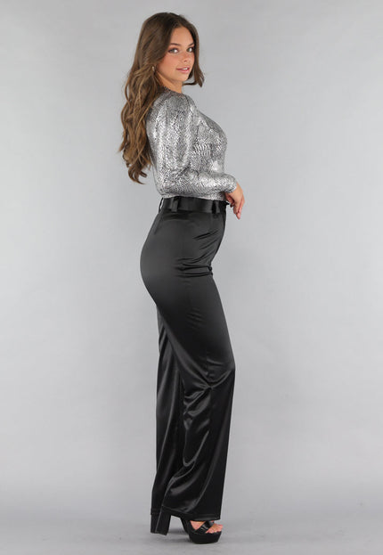 SALE30 Zilveren Bodysuit met Slangen Print