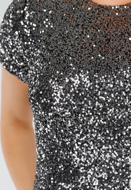 SALE30 Zilveren Glitter Jurk