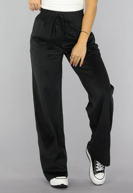 SALE30 Zwart Velours Wide Leg Huispak