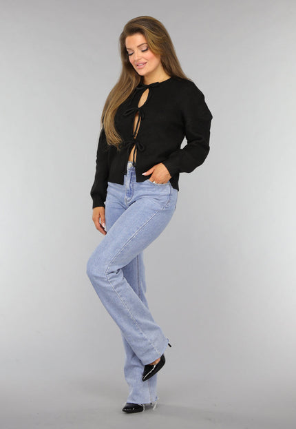 SALE30 Zwart Vest met Strikjes