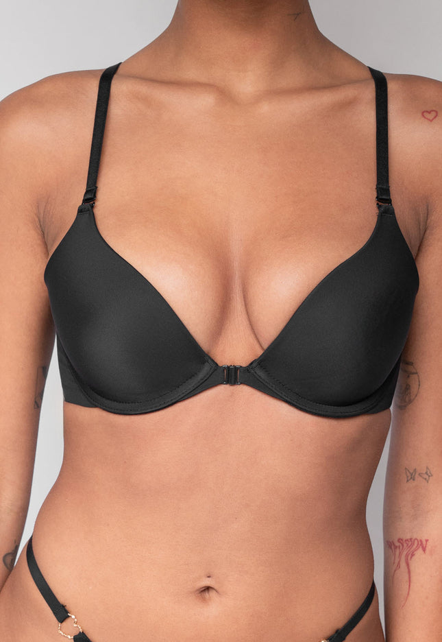 SALE30 Zwarte Beugel BH met Afneembare Bandjes