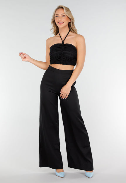 SALE30 Zwarte Halter Set met Wijde Broek