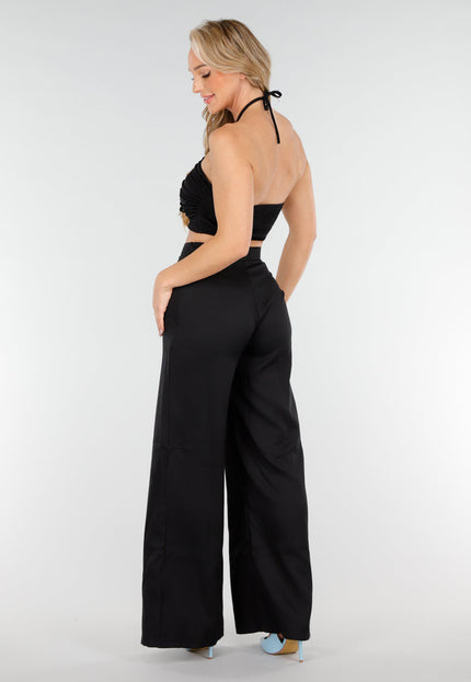 SALE30 Zwarte Halter Set met Wijde Broek