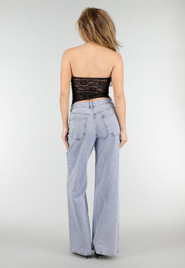 SALE30 Zwarte Kanten Bustier Top
