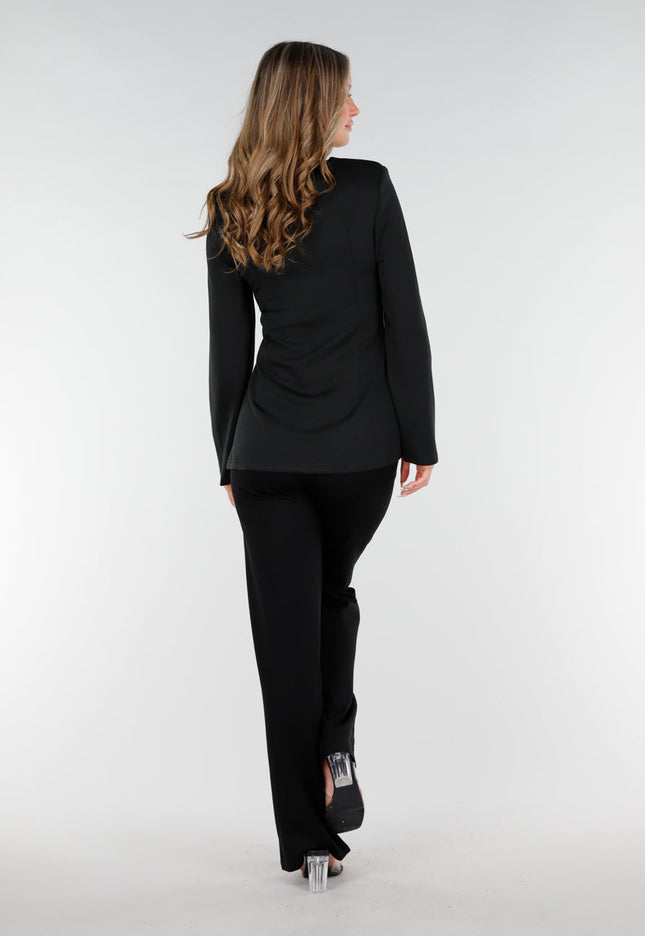 SALE30 Zwarte Korsetlook Blazer