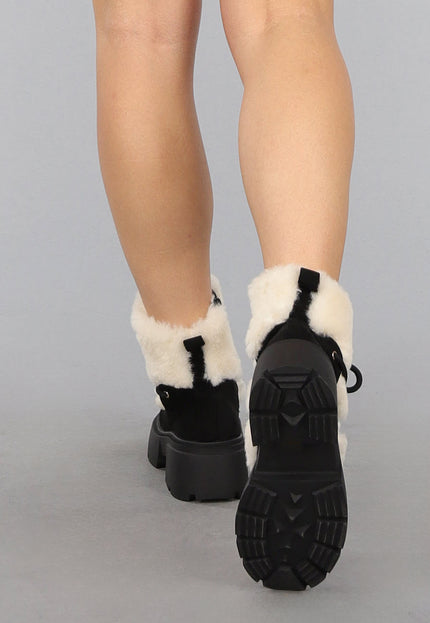 SALE30 Zwarte met Bont Gevoerde Snowboots