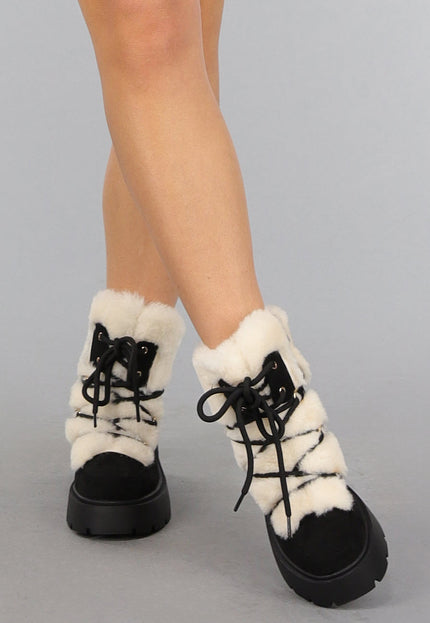 SALE30 Zwarte met Bont Gevoerde Snowboots