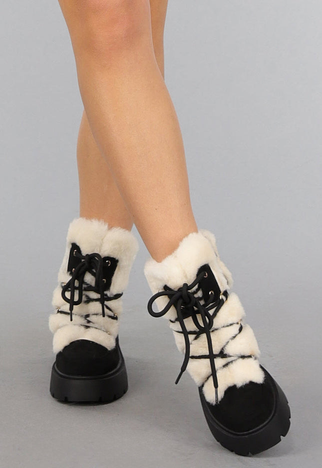 SALE30 Zwarte met Bont Gevoerde Snowboots