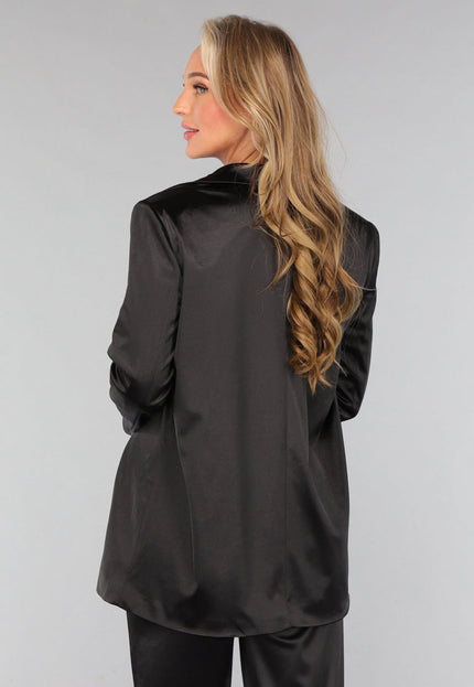 SALE30 Zwarte Oversized Satin Blazer