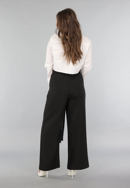 SALE30 Zwarte Pantalon met Antraciet Strikdetail