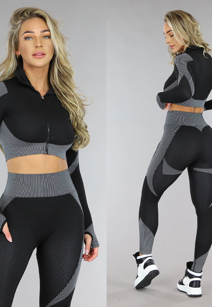 SALE30 Zwarte Sport Knitted Set
