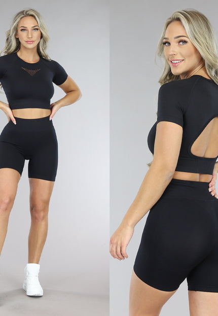 SALE30 Zwarte Sporttop
